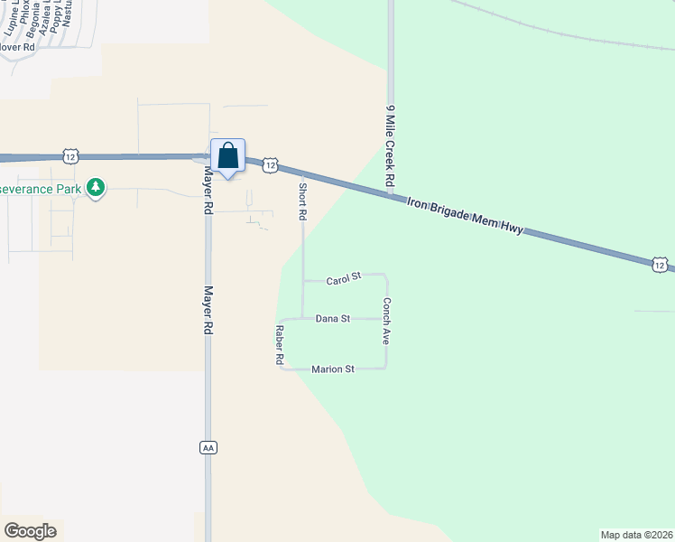 map of restaurants, bars, coffee shops, grocery stores, and more near 6632 Carol Street in Eau Claire