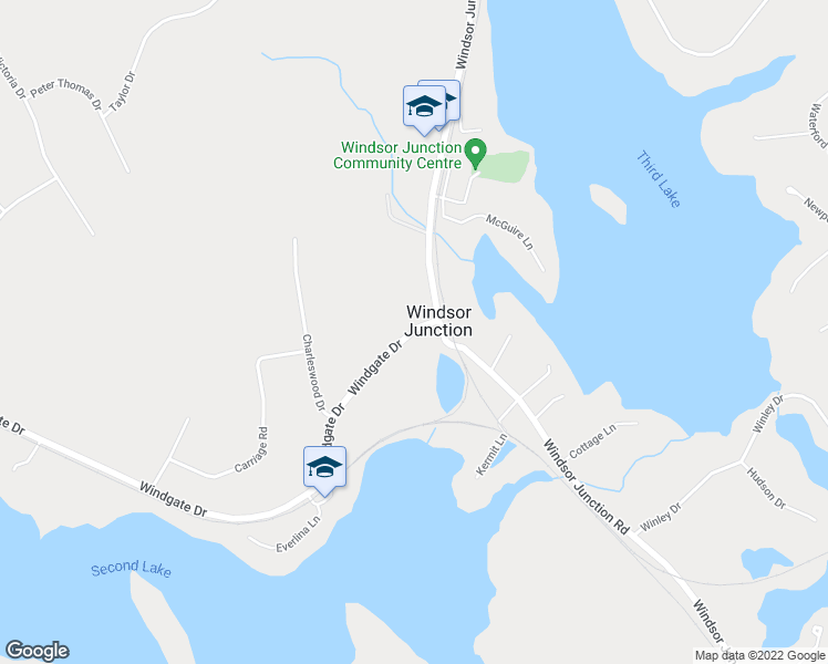 map of restaurants, bars, coffee shops, grocery stores, and more near 20 Windgate Drive in Windsor Junction