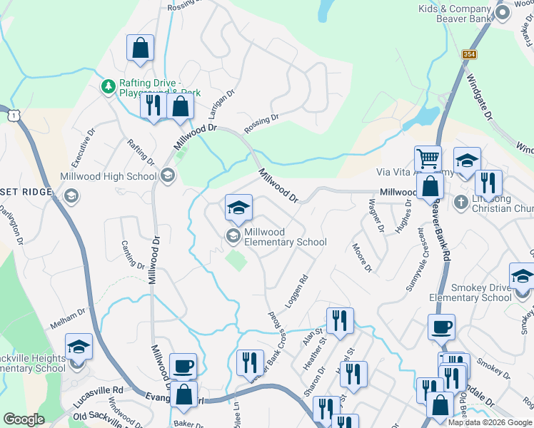 map of restaurants, bars, coffee shops, grocery stores, and more near 77 Noria Crescent in Middle Sackville