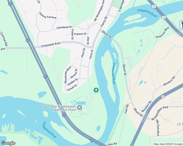 map of restaurants, bars, coffee shops, grocery stores, and more near 803 Ferry Street in Eau Claire