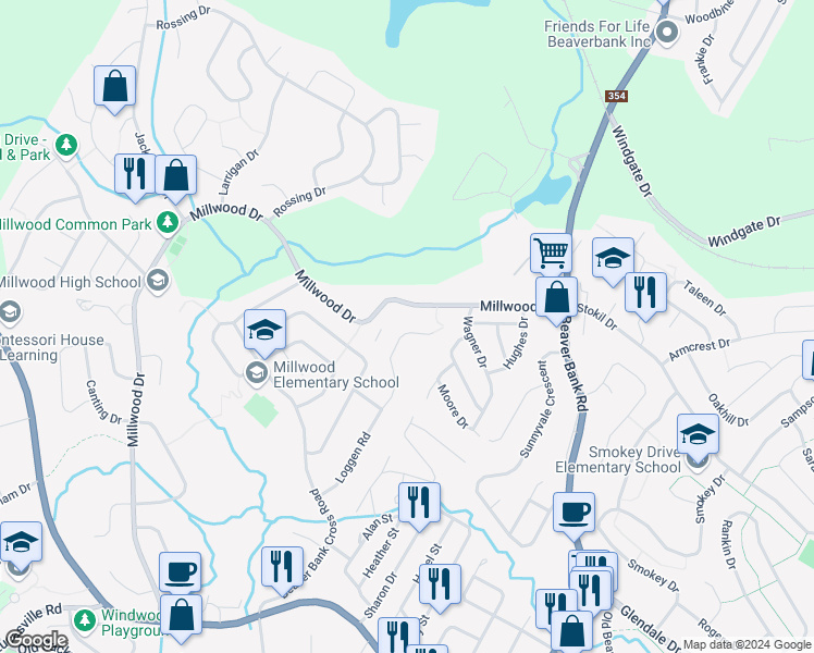 map of restaurants, bars, coffee shops, grocery stores, and more near 148 Loggen Road in Middle Sackville