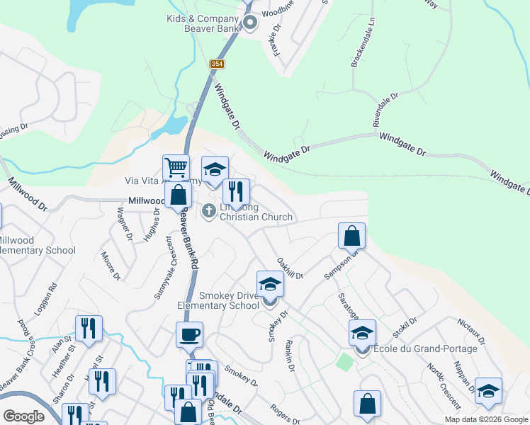 map of restaurants, bars, coffee shops, grocery stores, and more near 22 Haddad Drive in Lower Sackville