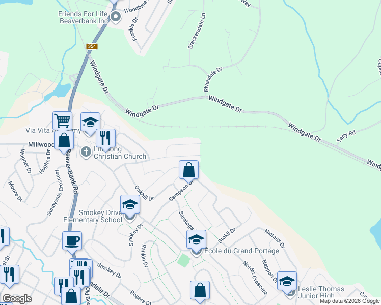 map of restaurants, bars, coffee shops, grocery stores, and more near 39 Victoria Drive in Lower Sackville