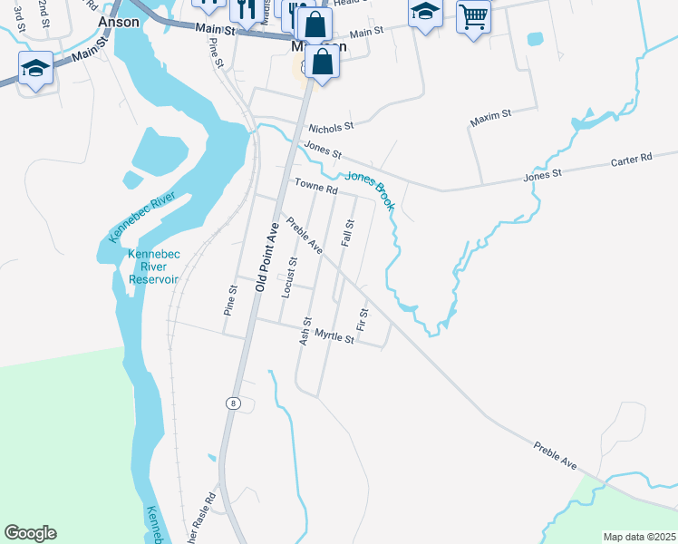 map of restaurants, bars, coffee shops, grocery stores, and more near 7 Oak Street in Madison