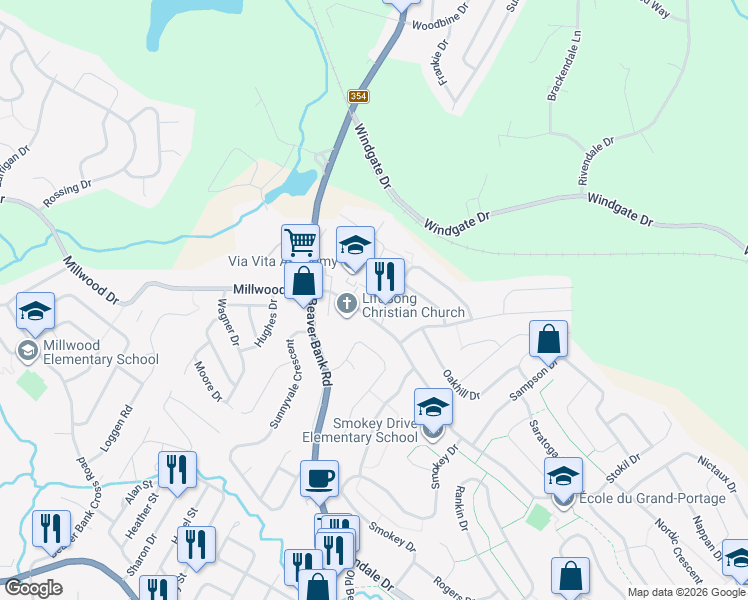 map of restaurants, bars, coffee shops, grocery stores, and more near 279 Stokil Drive in Lower Sackville