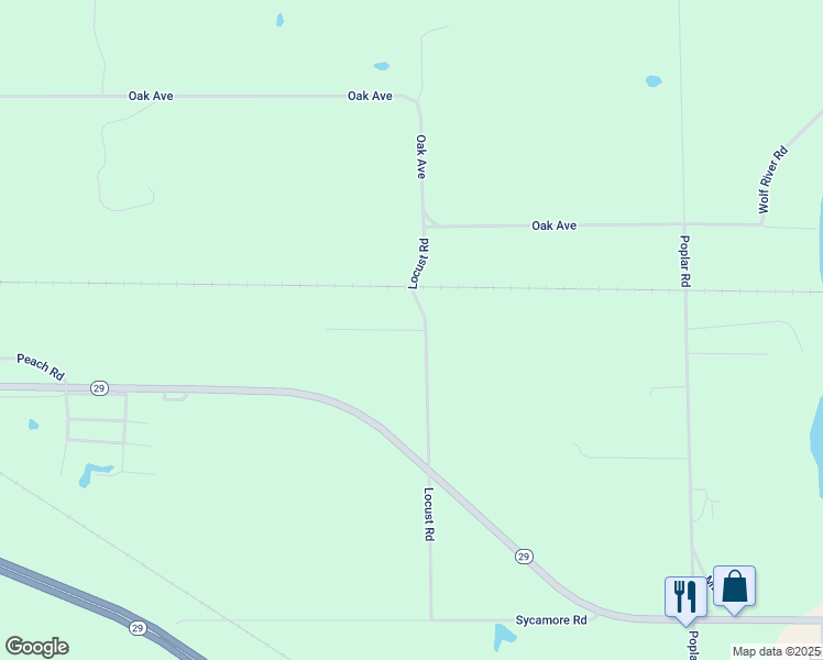 map of restaurants, bars, coffee shops, grocery stores, and more near W7907 Koeller Lane in Shawano