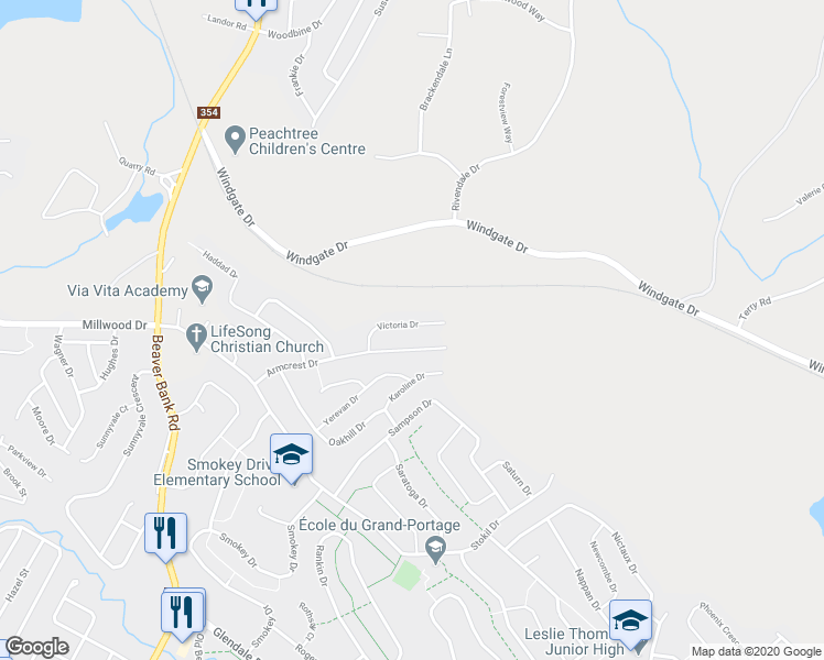 map of restaurants, bars, coffee shops, grocery stores, and more near 39 Victoria Drive in Lower Sackville