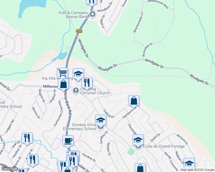 map of restaurants, bars, coffee shops, grocery stores, and more near 25 Taleen Drive in Lower Sackville