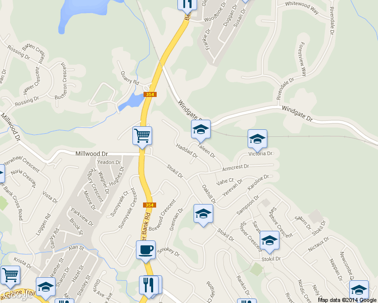 map of restaurants, bars, coffee shops, grocery stores, and more near 39 Haddad Drive in Lower Sackville