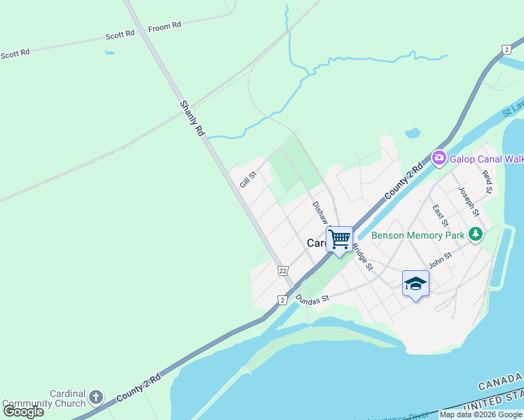 map of restaurants, bars, coffee shops, grocery stores, and more near 314 Perry Street in Cardinal