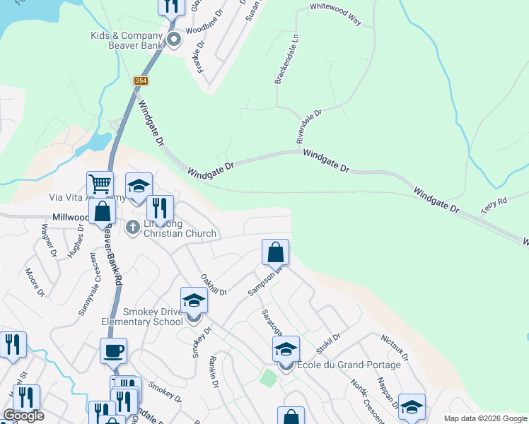 map of restaurants, bars, coffee shops, grocery stores, and more near 34 Victoria Drive in Lower Sackville