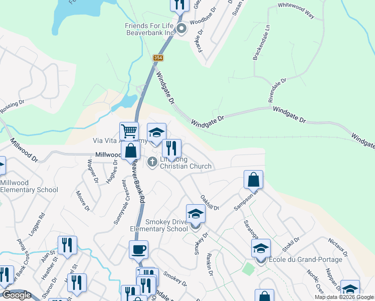 map of restaurants, bars, coffee shops, grocery stores, and more near 39 Haddad Drive in Lower Sackville