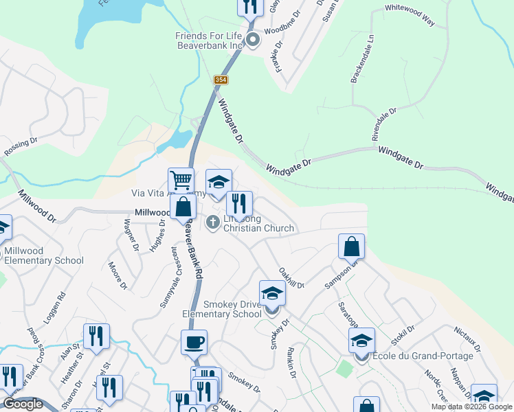 map of restaurants, bars, coffee shops, grocery stores, and more near 39 Haddad Drive in Lower Sackville