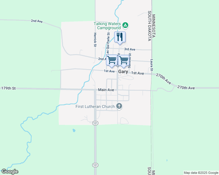 map of restaurants, bars, coffee shops, grocery stores, and more near 313 Main Avenue in Gary