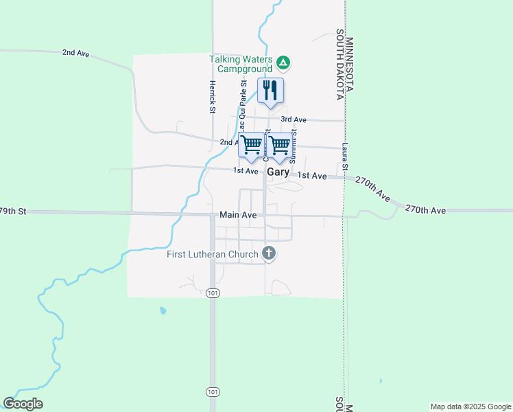 map of restaurants, bars, coffee shops, grocery stores, and more near 313 Main Avenue in Gary