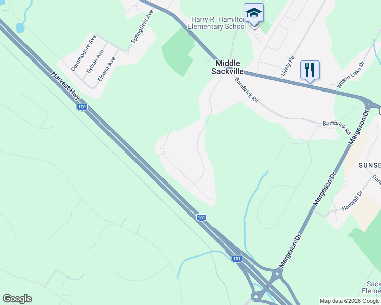 map of restaurants, bars, coffee shops, grocery stores, and more near 81 Orchard Drive in Middle Sackville