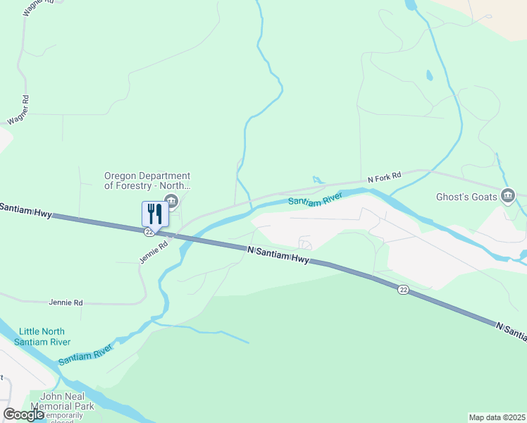 map of restaurants, bars, coffee shops, grocery stores, and more near 23197 Santiam Way in Lyons