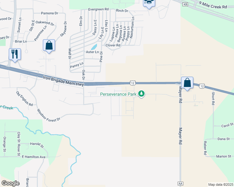 map of restaurants, bars, coffee shops, grocery stores, and more near 6007 U.S. 12 in Eau Claire