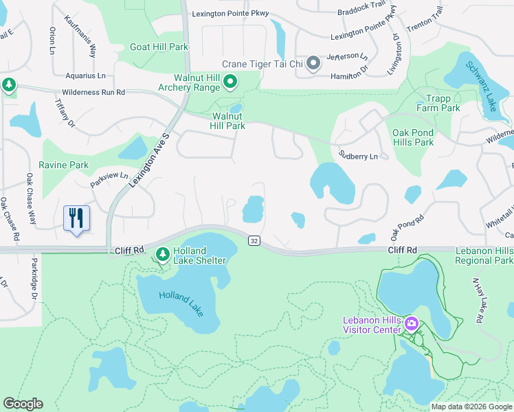 map of restaurants, bars, coffee shops, grocery stores, and more near 975 Cliff Road in Eagan
