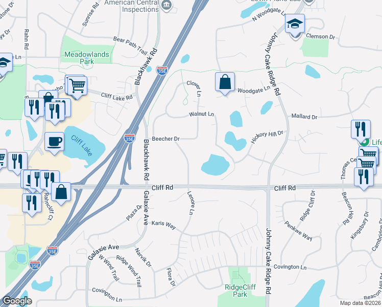 map of restaurants, bars, coffee shops, grocery stores, and more near 4566 Lenore Lane in Eagan