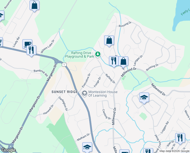 map of restaurants, bars, coffee shops, grocery stores, and more near 18 Matchplay Court in Middle Sackville