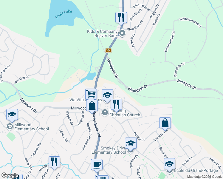 map of restaurants, bars, coffee shops, grocery stores, and more near 115 Haddad Drive in Lower Sackville
