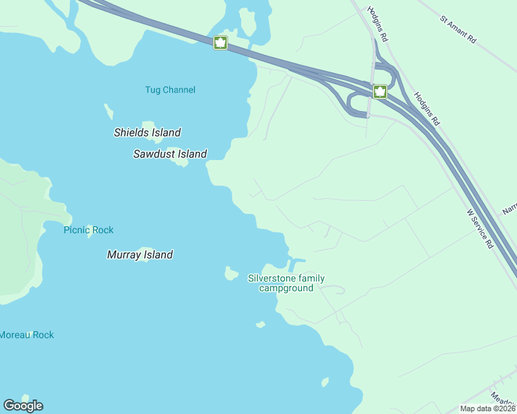 map of restaurants, bars, coffee shops, grocery stores, and more near 42 Bluff Point Road in Waubaushene