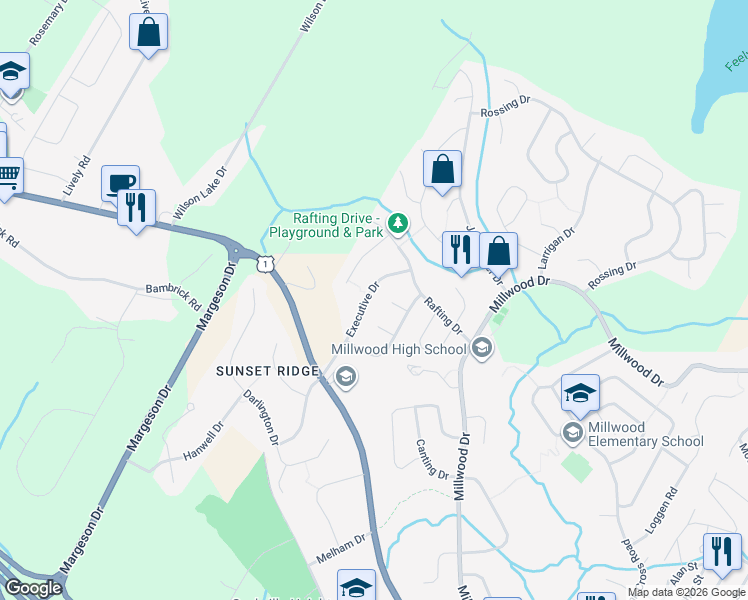 map of restaurants, bars, coffee shops, grocery stores, and more near 99 Executive Drive in Middle Sackville
