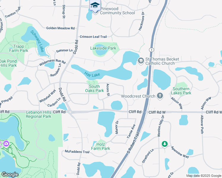map of restaurants, bars, coffee shops, grocery stores, and more near 4540 Acorn Street in Eagan