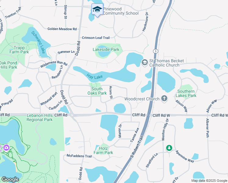 map of restaurants, bars, coffee shops, grocery stores, and more near 4540 Acorn Street in Eagan