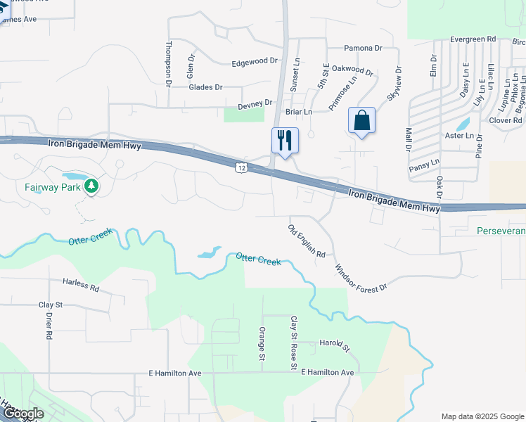 map of restaurants, bars, coffee shops, grocery stores, and more near 1112 Windsor Forest Drive in Altoona