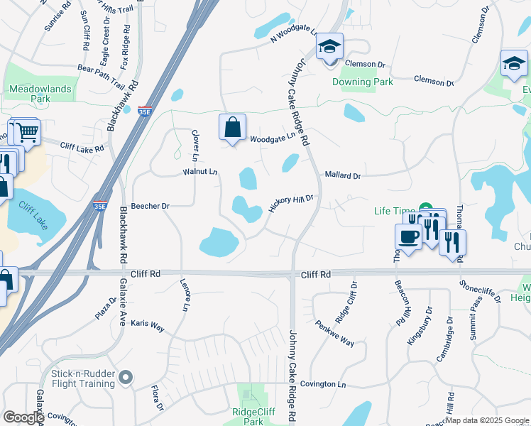 map of restaurants, bars, coffee shops, grocery stores, and more near 1741 Hickory Hill Drive in Eagan