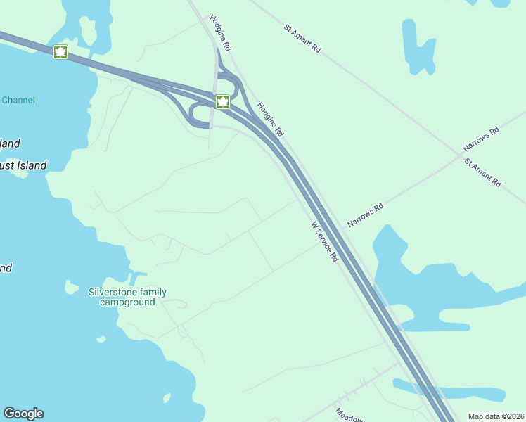 map of restaurants, bars, coffee shops, grocery stores, and more near 382 Rope Boulevard in Waubaushene