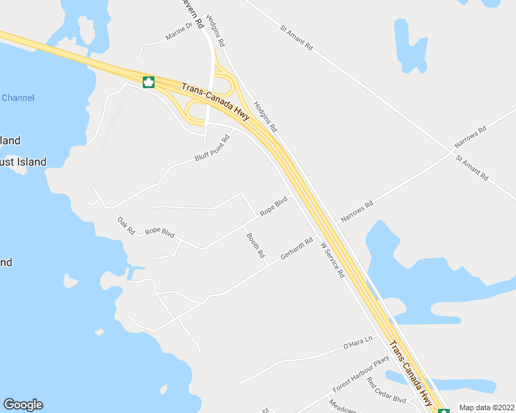 map of restaurants, bars, coffee shops, grocery stores, and more near 382 Rope Boulevard in Waubaushene