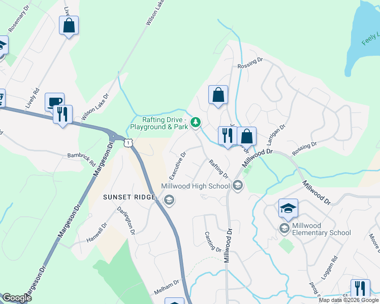 map of restaurants, bars, coffee shops, grocery stores, and more near 129 Executive Drive in Middle Sackville