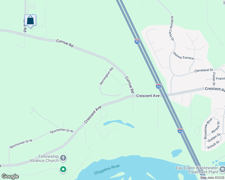 map of restaurants, bars, coffee shops, grocery stores, and more near 3310 Remington Road in Eau Claire