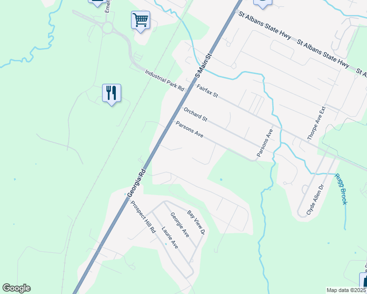 map of restaurants, bars, coffee shops, grocery stores, and more near 4 Mary Lane in Saint Albans City