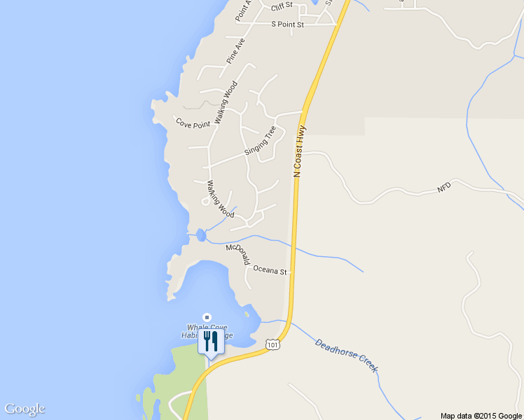 map of restaurants, bars, coffee shops, grocery stores, and more near 115 Cormorant in Depoe Bay