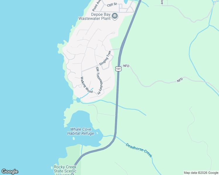 map of restaurants, bars, coffee shops, grocery stores, and more near 171 Cormorant in Depoe Bay