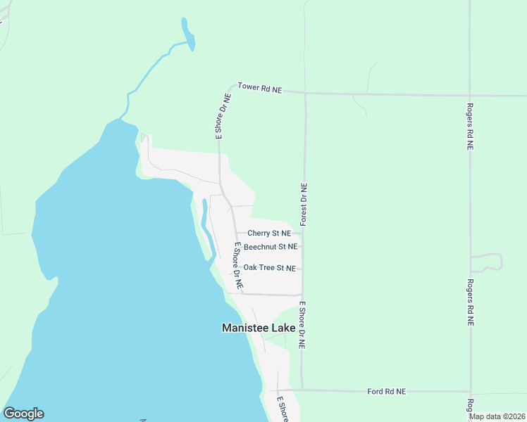 map of restaurants, bars, coffee shops, grocery stores, and more near 7999-8043 Cherry St NE in Kalkaska