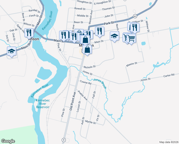map of restaurants, bars, coffee shops, grocery stores, and more near 37 Nichols Street in Madison