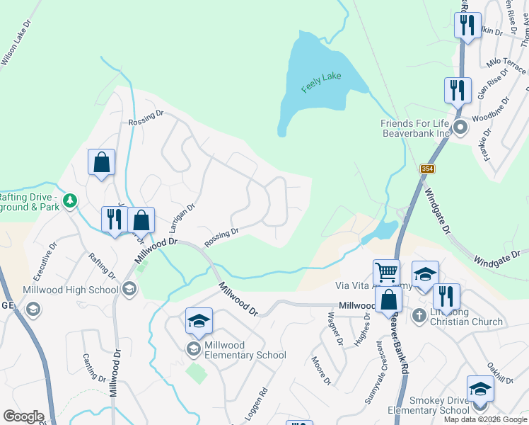 map of restaurants, bars, coffee shops, grocery stores, and more near 80 Rossing Drive in Middle Sackville