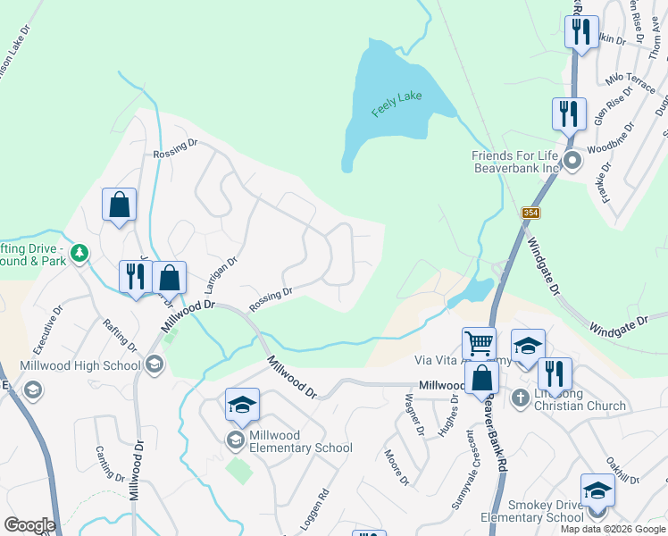 map of restaurants, bars, coffee shops, grocery stores, and more near 83 Rossing Drive in Middle Sackville