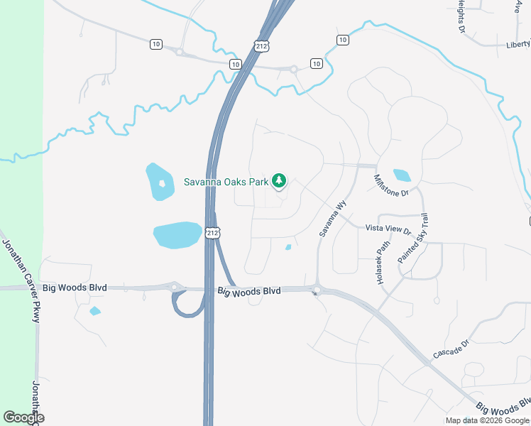 map of restaurants, bars, coffee shops, grocery stores, and more near 6425 Harvest Trail in Chaska