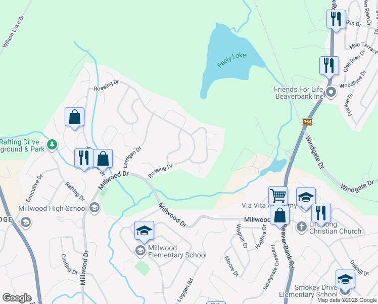 map of restaurants, bars, coffee shops, grocery stores, and more near 80 Rossing Drive in Middle Sackville