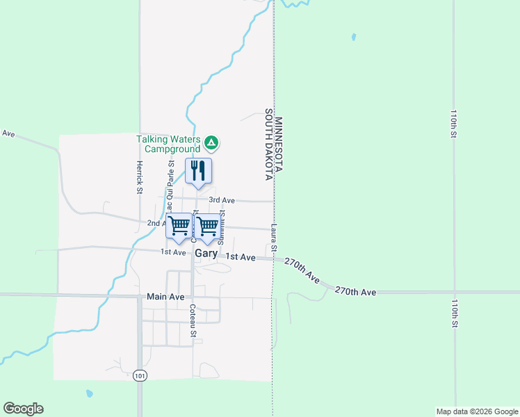 map of restaurants, bars, coffee shops, grocery stores, and more near 114 3rd Avenue in Gary