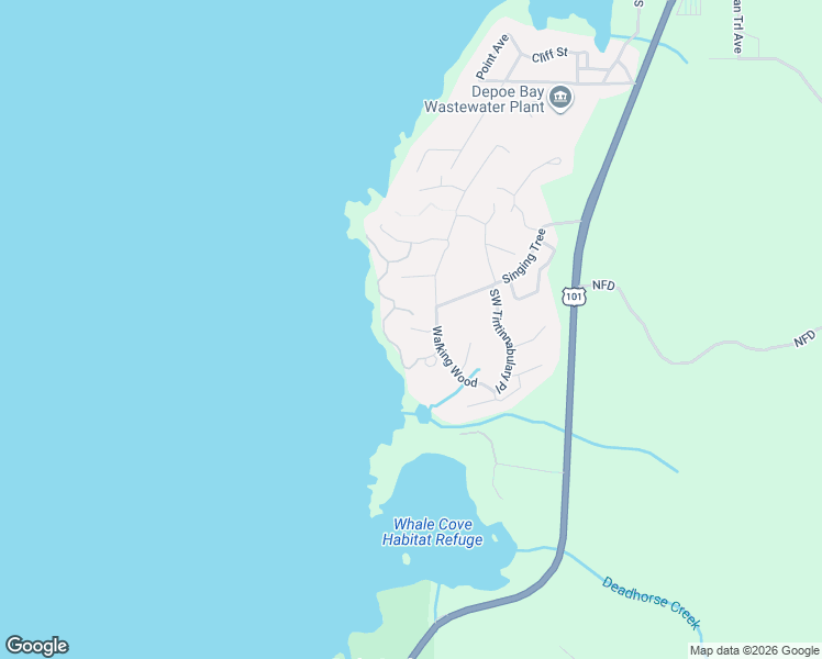 map of restaurants, bars, coffee shops, grocery stores, and more near 484 Breakers Scarp in Depoe Bay