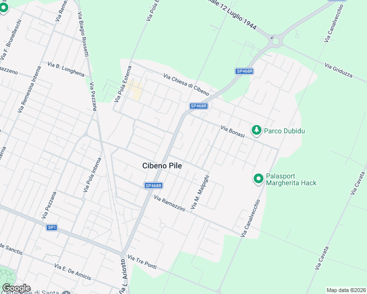map of restaurants, bars, coffee shops, grocery stores, and more near 16 Via Divisione Acqui in Carpi