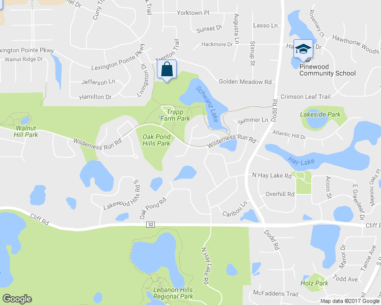 map of restaurants, bars, coffee shops, grocery stores, and more near 4460 Lynx Court in Eagan