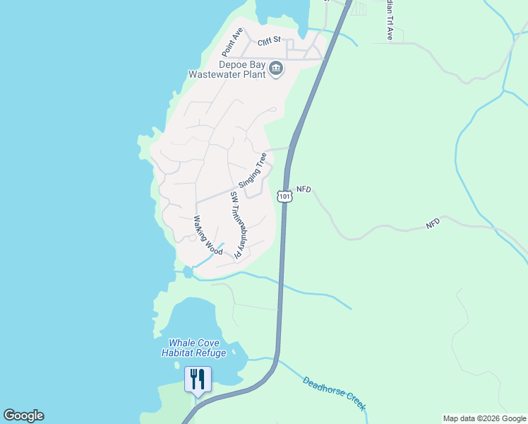 map of restaurants, bars, coffee shops, grocery stores, and more near 75 Gull Station in Depoe Bay